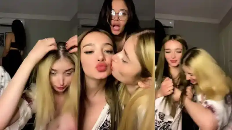 türk türbanlı porno: Şımarık türk kızları yayında para için birbirlerini elliyor Türk ifşa porn 