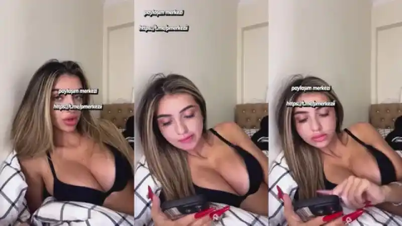 twitter türbanlı porno: Esmer kız yayında siyah sütyenle memelerini sergiliyor Türk ifşa 