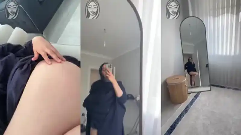 türbanlı sex: Evli türbanlı eteğini kaldırıp bacaklarını sergiliyor Türbanlı seks 