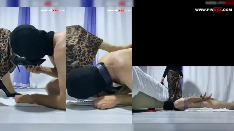 türbanlı ifşa: Tasmalı topuklu ayakkabı kölesi 