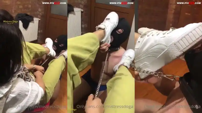 türbanlı nude: Beyaz spor ayakkabı yalatma 3 • mistress doğa 