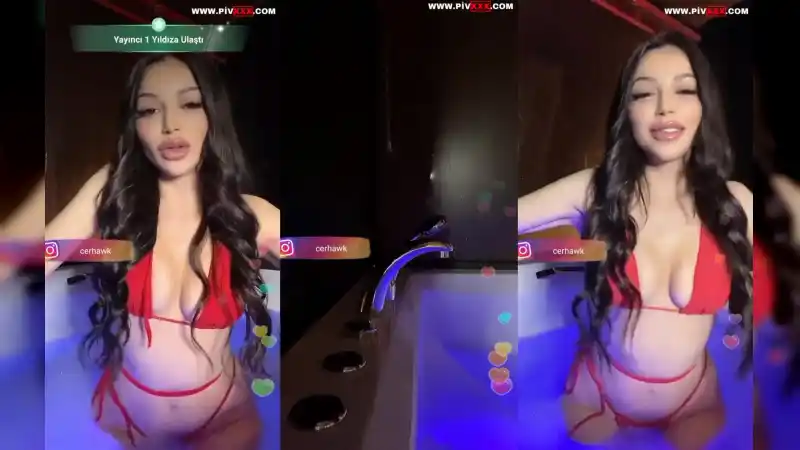 türbanlı porno izle: Cerhawk kırmızı bikiniyle jakuzide deli hareketler yapıyor canı sıkılmış 