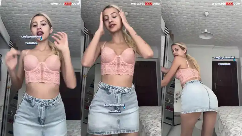 Tango aleyna mini eteğiyle webcamde dil çıkarıp göğüslerini okşuyor - türbanlı sex twitter (HD)