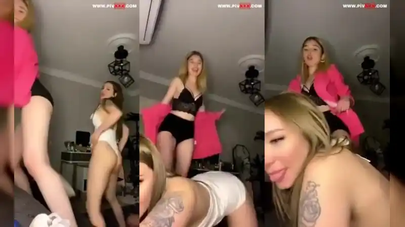 twitter türbanlı porno: Ceyda aria sarışın arkadaşıyla ateşli yayın şovunda coşuyor 