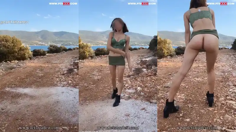 Letsnudeit dağ patikasında yeşil mini eteğini indirip götünü sergiliyor - Full İzle türbanlı ifşa