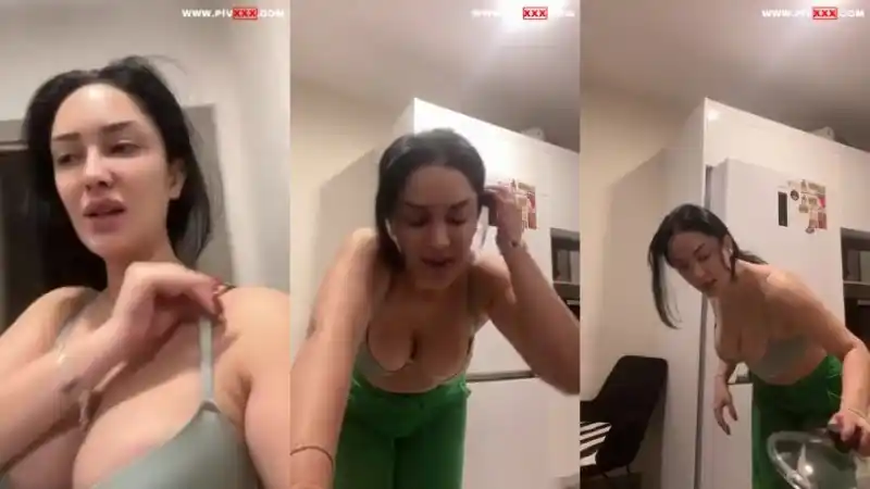 türbanlı kadınlar: Zemheri tango mutfakta göğüslerini sallıyor 