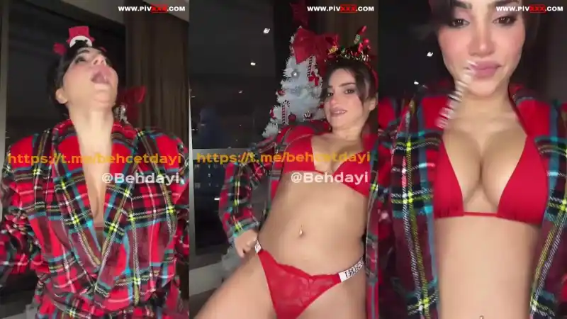 Serpil cansız noel gecesi kırmızı tangasıyla şov yapıyor - türbanlı sex twitter (HD)