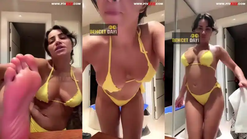 porno türk türbanlı: Serpil cansız sarı bikinisiyle banyoda kıvırtıyor, götünü sallıyor 