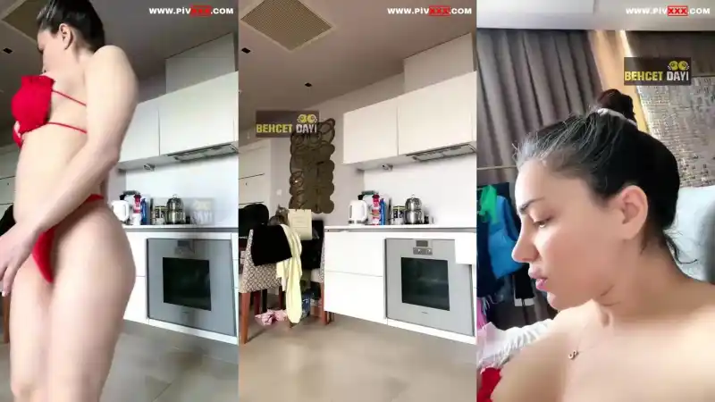 Serpil cansız mutfakta kırmızı bikiniyle götünü gösteriyor - türbanlı sikis (Bedava)