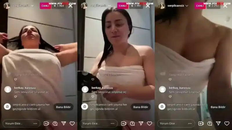 türbanlı ifşa: Serpil cansız canlı yayında havlusunu indirip seksi pozlar veriyor 