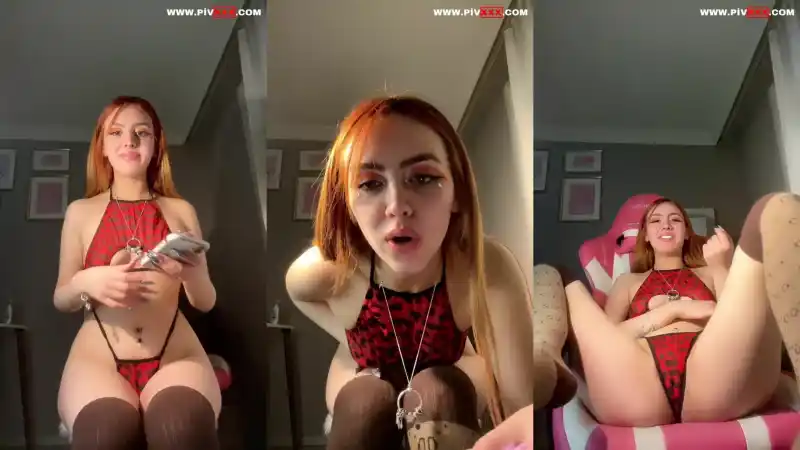 türbanlı: Semfunny kırmızı iç çamaşırıyla webcamde azgın pozlar veriyor 