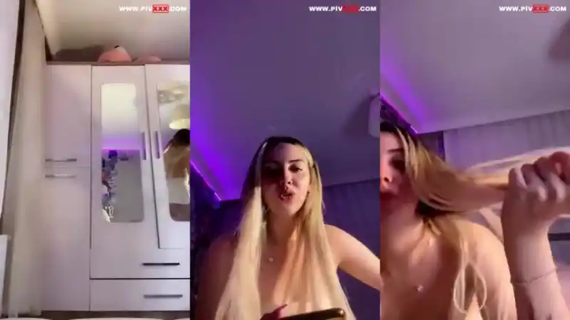 türbanlı ifşa twitter: Semfunny sarışın hatun yatakta kıvırıyor eteğini sıyırıp 