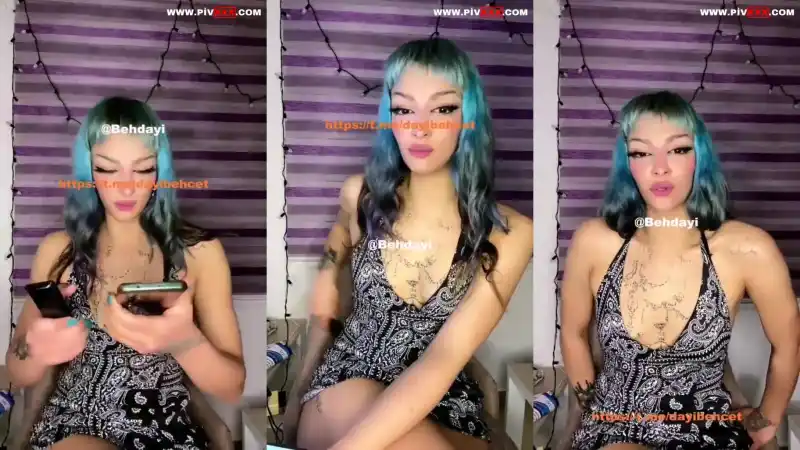 İremsu tango mavi saçlarıyla webcamde - Sansürsüz türbanlı ifşa twitter