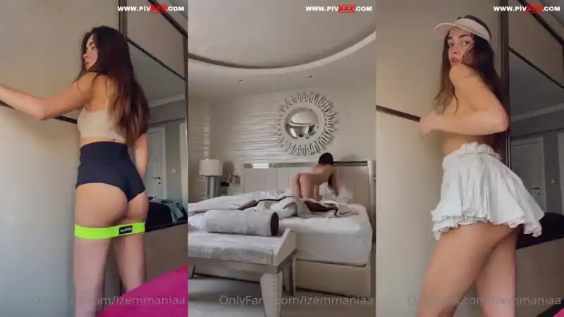 Izemmania onlyfans videosunda yatakta kalçalarını açıp poz veriyor - Yeni 2026 türk ifşa