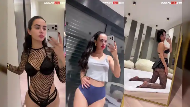Ece ronay seksi file body ile ayna karşısında poz verip kalçalarını sergiliyor - Sansürsüz türbanlı ifşa