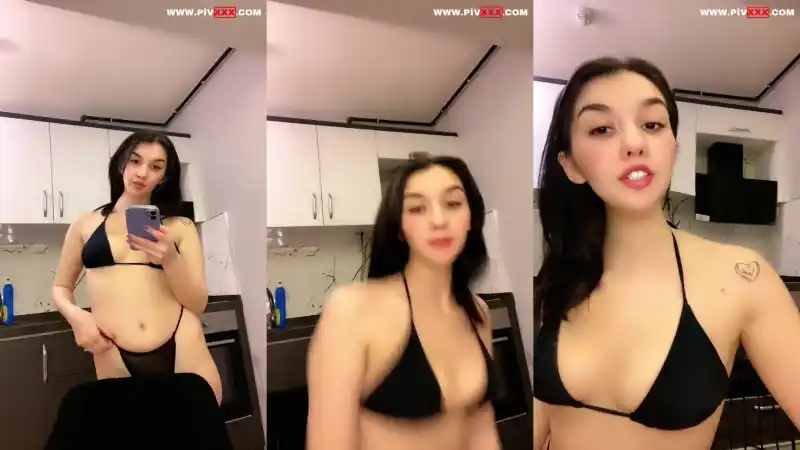 Tango aymila mutfakta bikiniyle poz verip kalçasını sallıyor - HD türbanlı sikis
