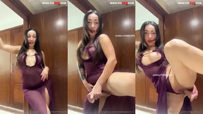 türbanlı twitter: Meltem bakır mor elbisede amını açıp dildoyla zevke geliyor 